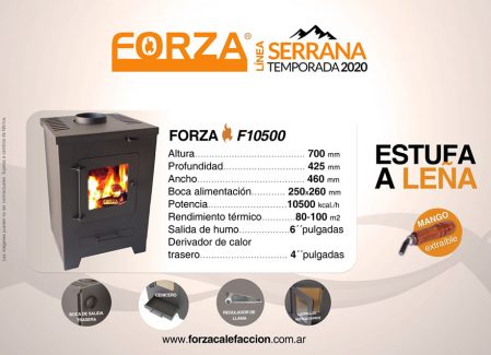 Estufa Forza Serrana F10500 - Calefacción a Leña